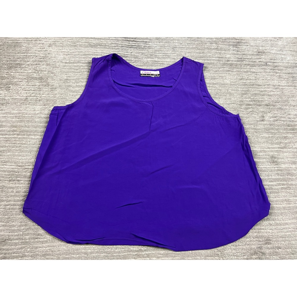 Diana Marco Tank Top Womens 18 Purple Vintage Scoop Neck Sleeveless Relaxed Fit